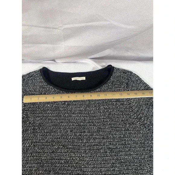 Eileen Fisher Womens Black Organic Linen Blend Tunic Sweater Top M - Picture 7 of 8